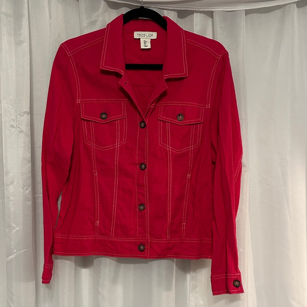 Rachel Zoe Women's Bright Pink Jean Jacket